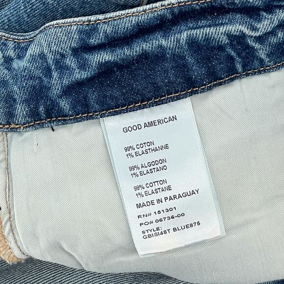 Good American NWT Good Boy Twisted Slit Jeans Women’s Size 18 Blue875 - Picture 5 of 8